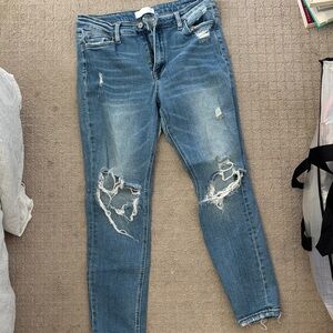 Classic Blue Distressed Skinny Jeans